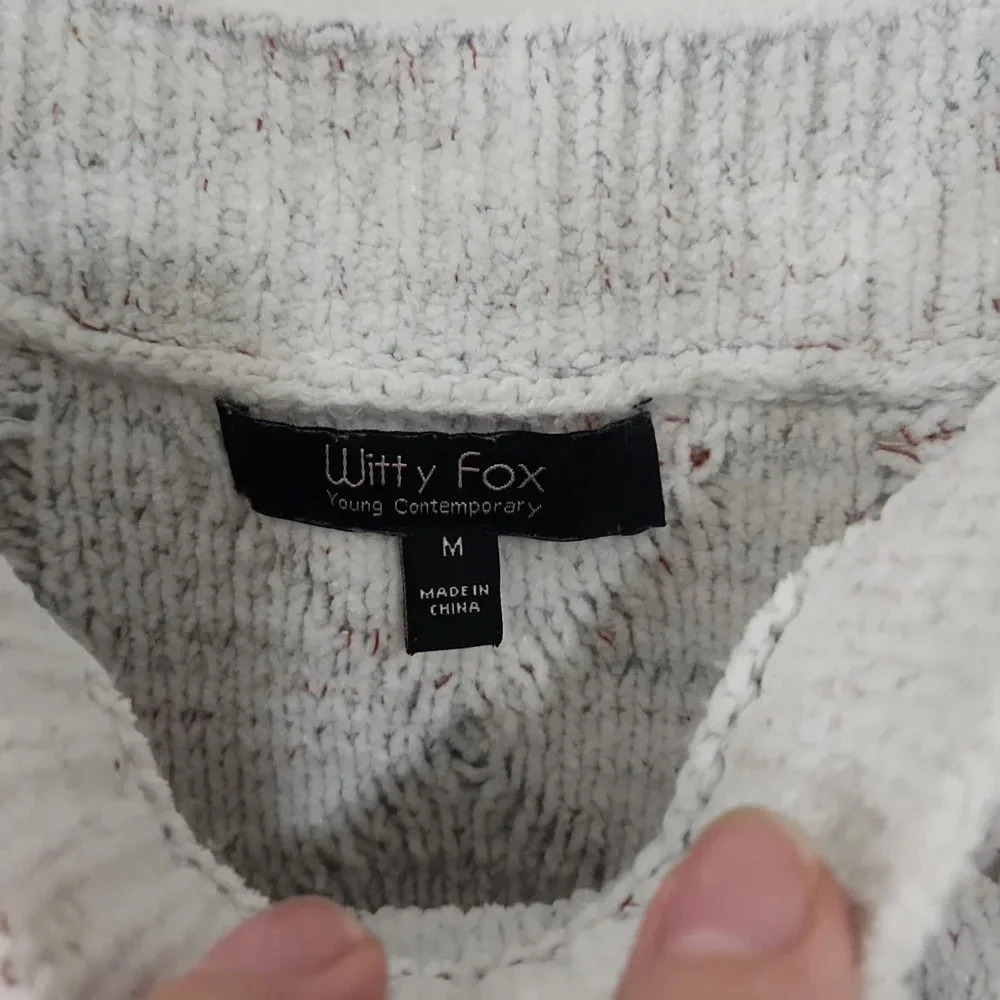 Witty Fox Sweater Knit Crop Tank Top Size Medium - Picture 4 of 4